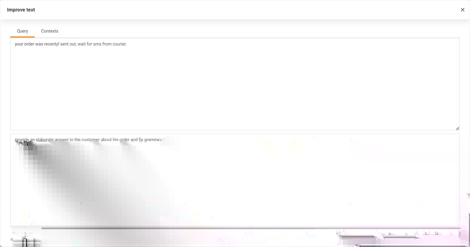 LiveAgentのテキスト改善機能を示す画像