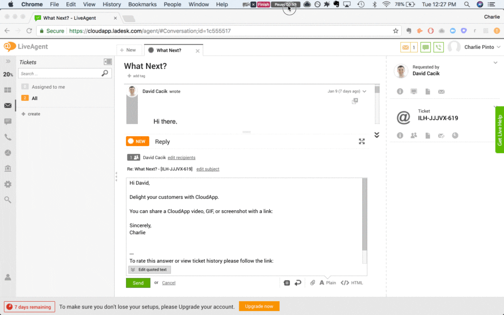 CloudAppドラッグアンドドロップ統合