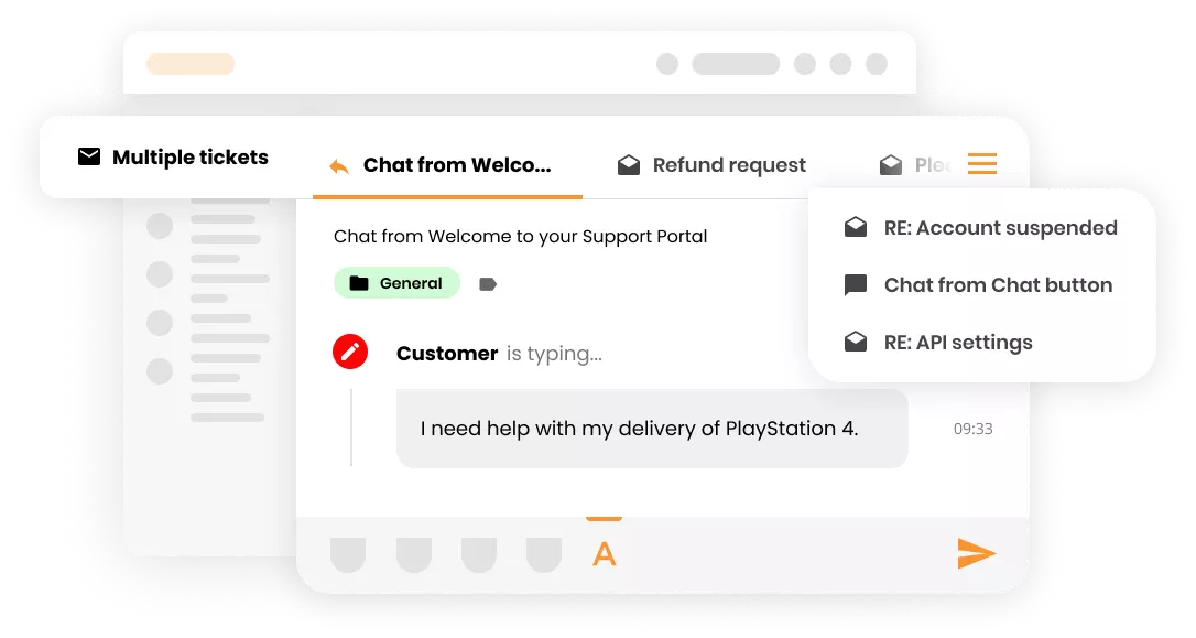 複数のチケットを持つLiveAgentヘルプデスクソフトウェア