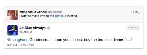 JetBlue reply to customer tweet on Twitter