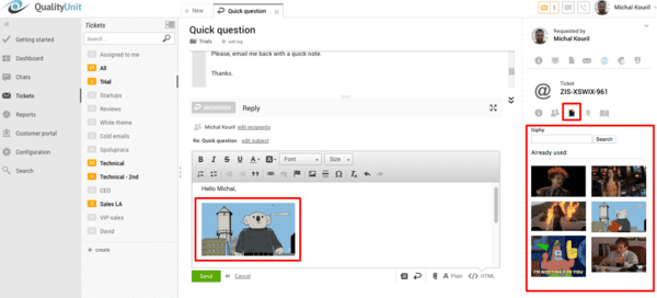 チケット内のGIF