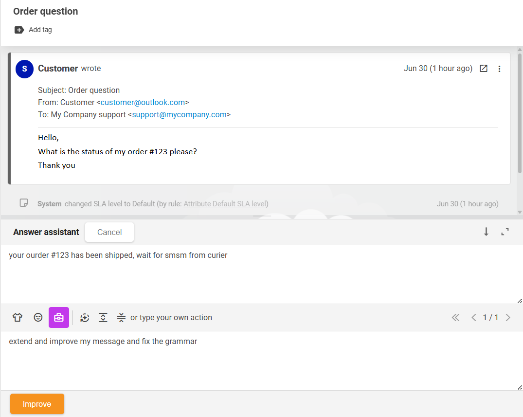 LiveAgent AI Answer Assistant機能