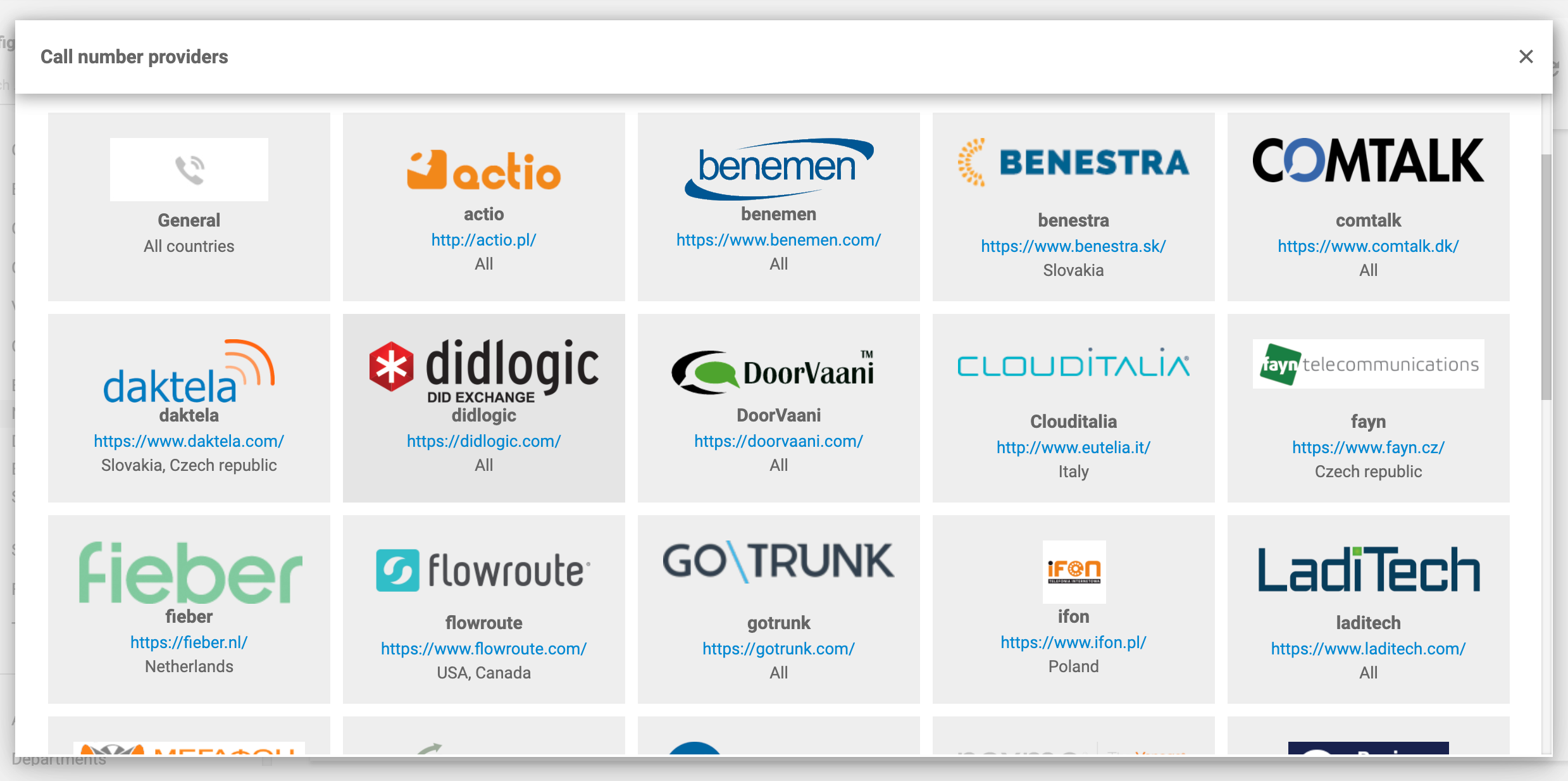 Integrations VoIP partners LiveAgent