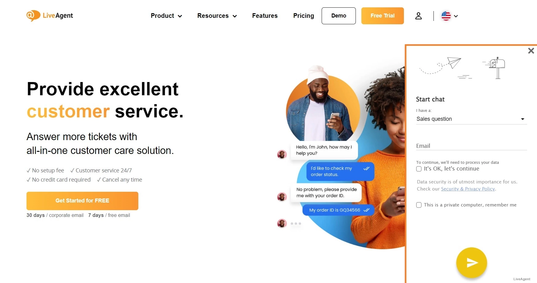 迅速で簡単なカスタマーサポートのためのLiveAgentのライブチャット
