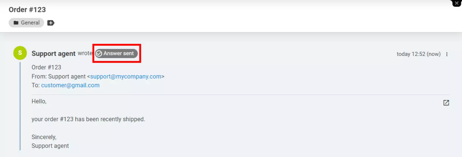 LiveAgent - 回答配信ステータスインジケーター