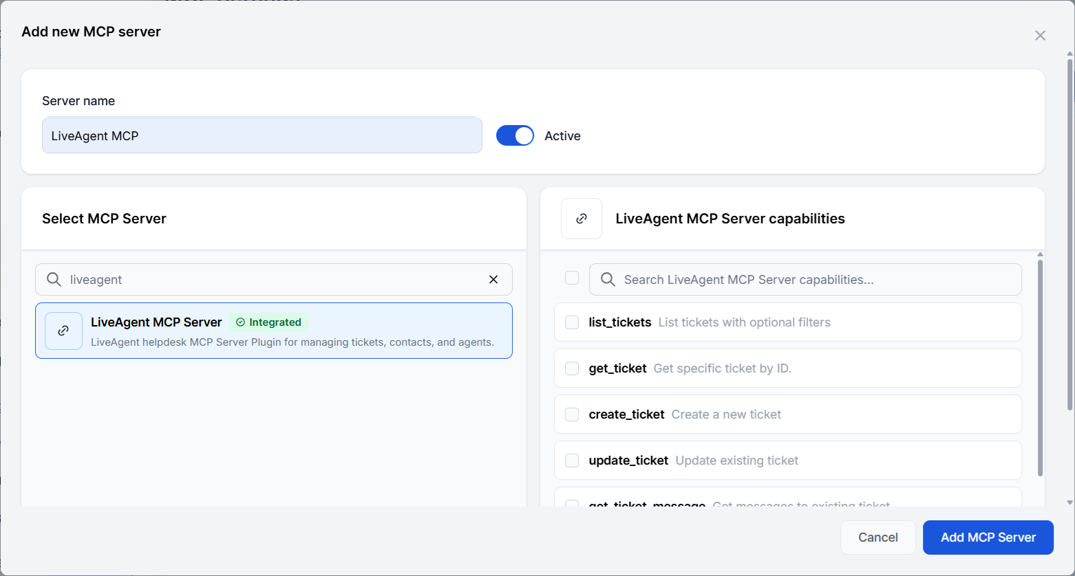 新しいMCPサーバーLiveAgentがFlowHuntに追加されました