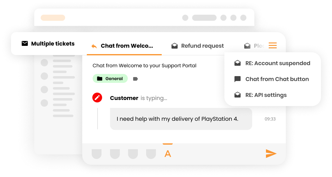 ヘルプデスクチケッティングシステムの複数チケット機能 - LiveAgent