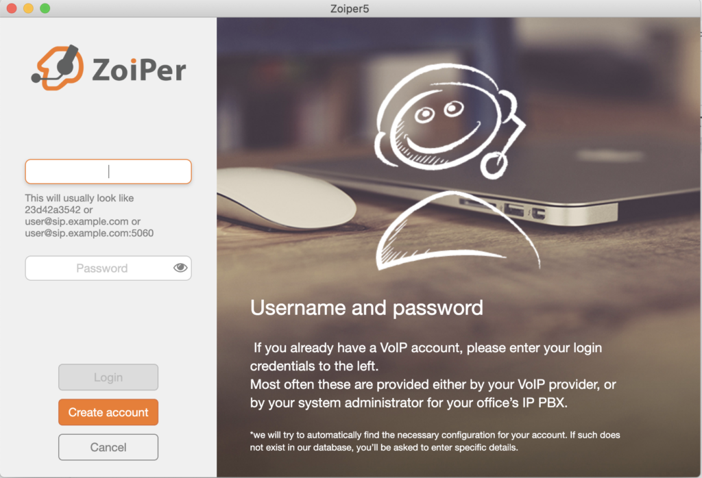 Zoiperソフトフォンセットアップ