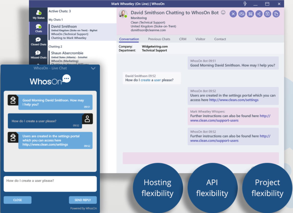 WhosOn live chat overview