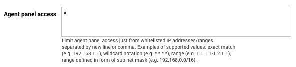 Agent panel whitelisting in LiveAgent