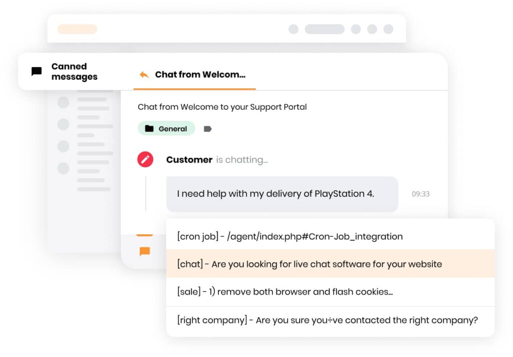 LiveAgent canned messages for efficient customer communication