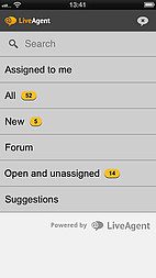 LiveAgent iOSアプリインターフェース - チケット管理
