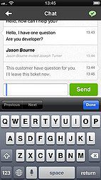 LiveAgent iOSアプリインターフェース - チケット詳細