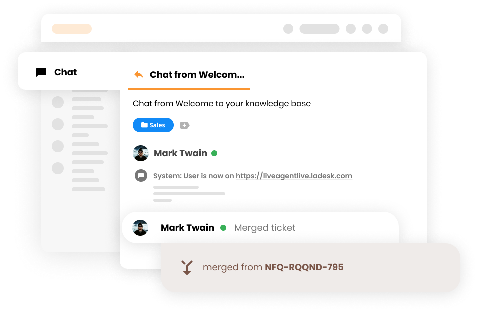 LiveAgentのマージ機能の視覚化