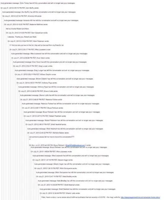 長く整理されていないメールチェーン。