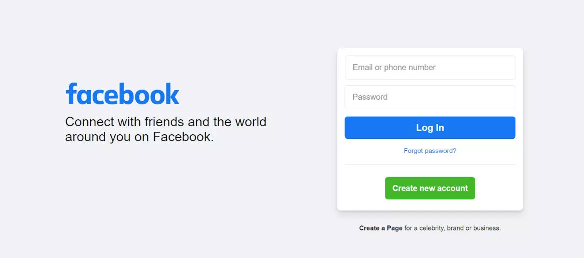 Facebookホームページ