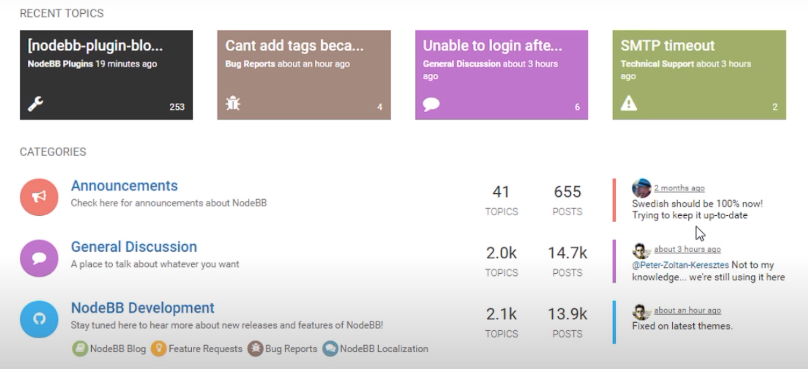 NodeBB柔軟なフォーラムソフトウェア