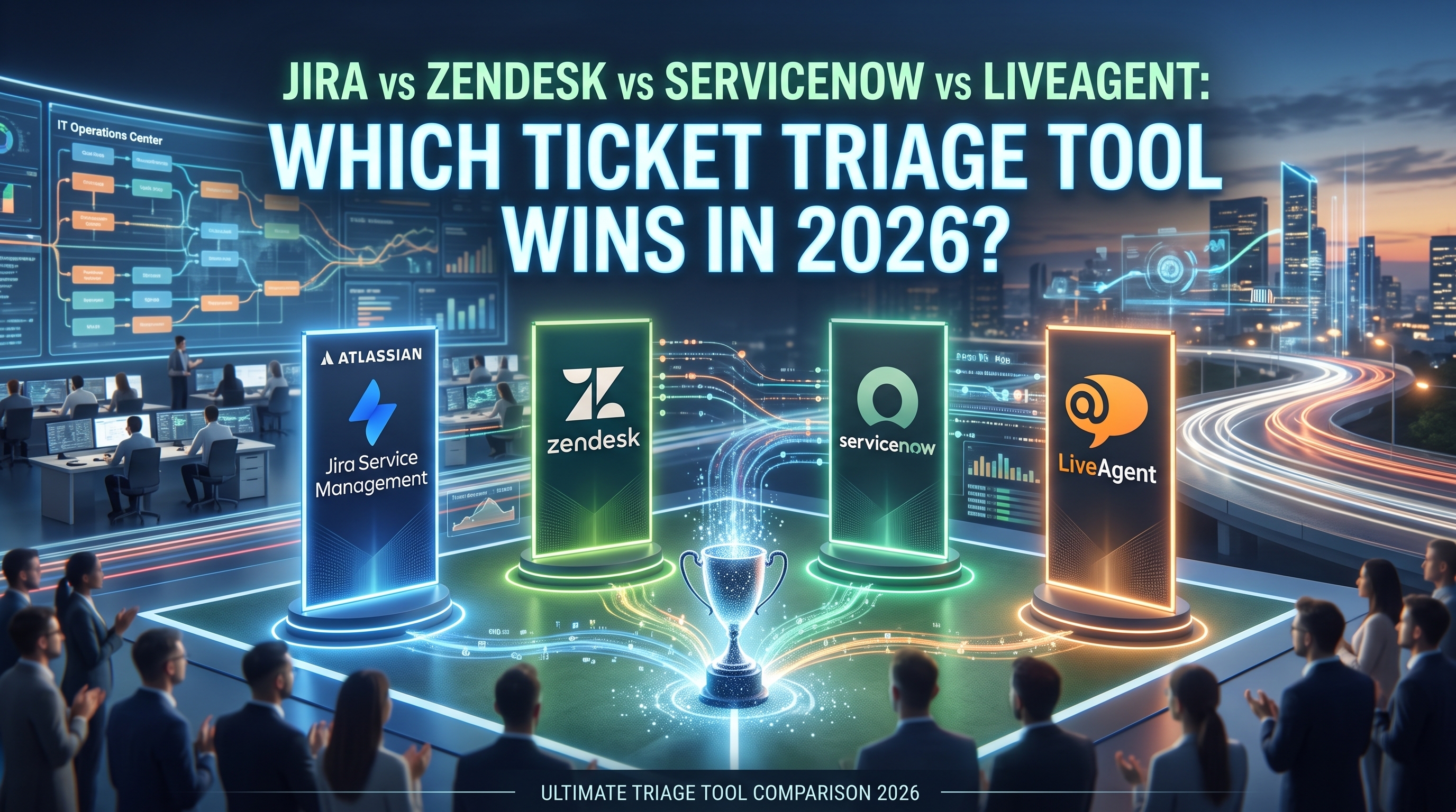 Jira vs Zendesk vs ServiceNow vs LiveAgent：2026年に勝るチケットトリアージツールは？