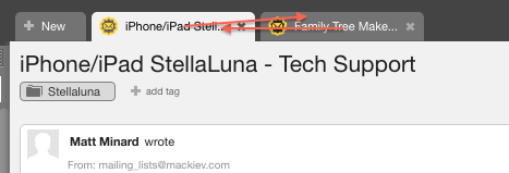 LiveAgent - エージェントパネルヘッダーでチケットタブを並べ替える可能性