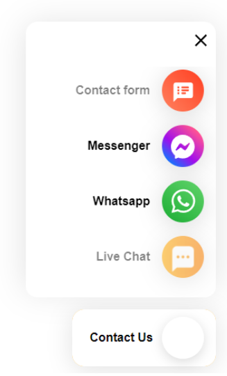 複数のコミュニケーションチャネルを提供するアクセス可能なサポートを備えたLiveAgentの「お問い合わせ」ボタン
