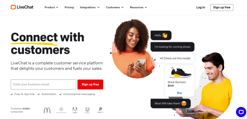 LiveChatホームページ - eコマースライブチャットソフトウェアをサポート