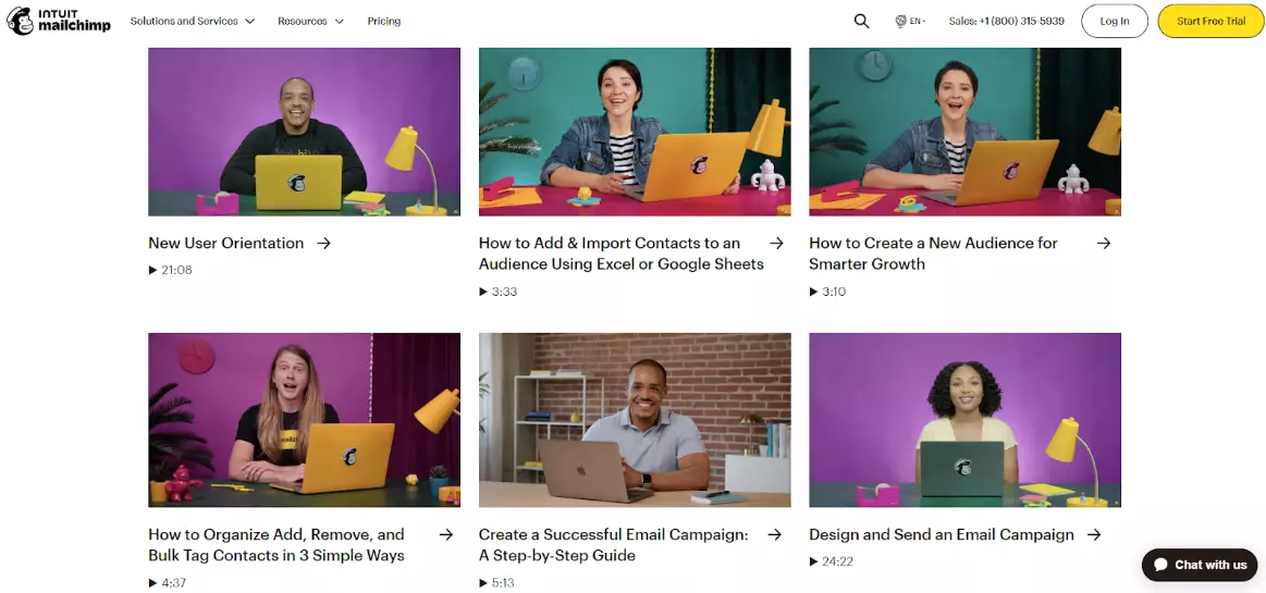 Mailchimpのインタラクティブなナレッジベースコンテンツ