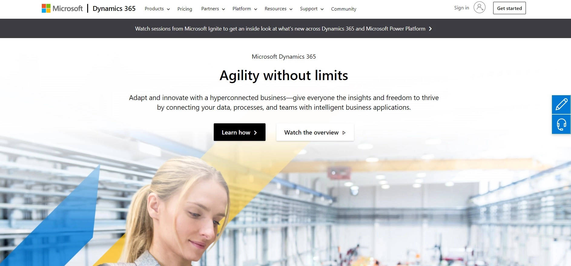 Microsoft Dynamics 365ホームページ