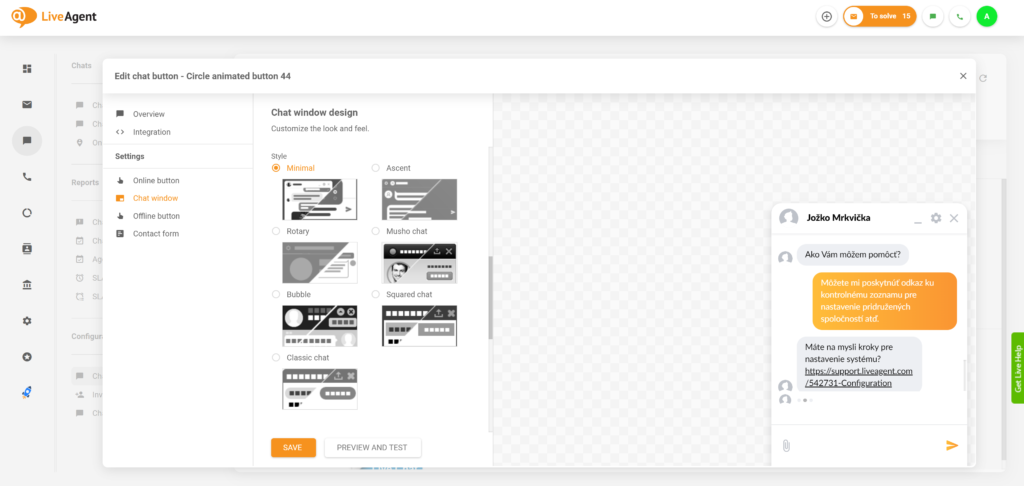 LiveAgentライブチャットウィンドウの新しいデザイン