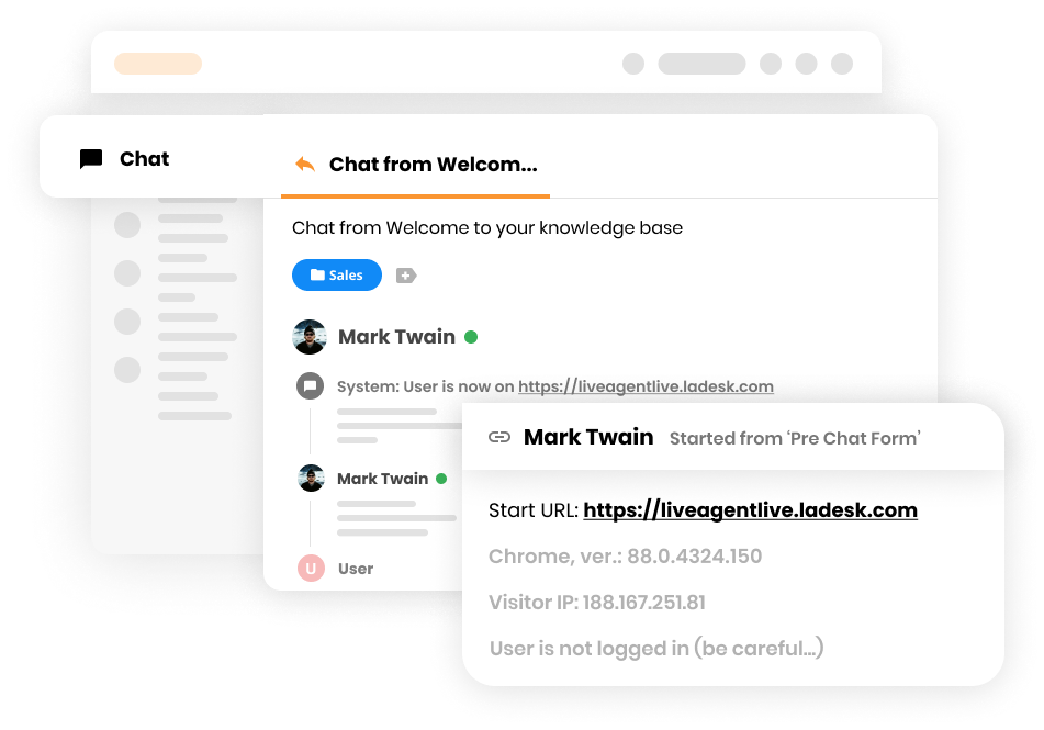 LiveAgentのウェブサイト訪問者機能