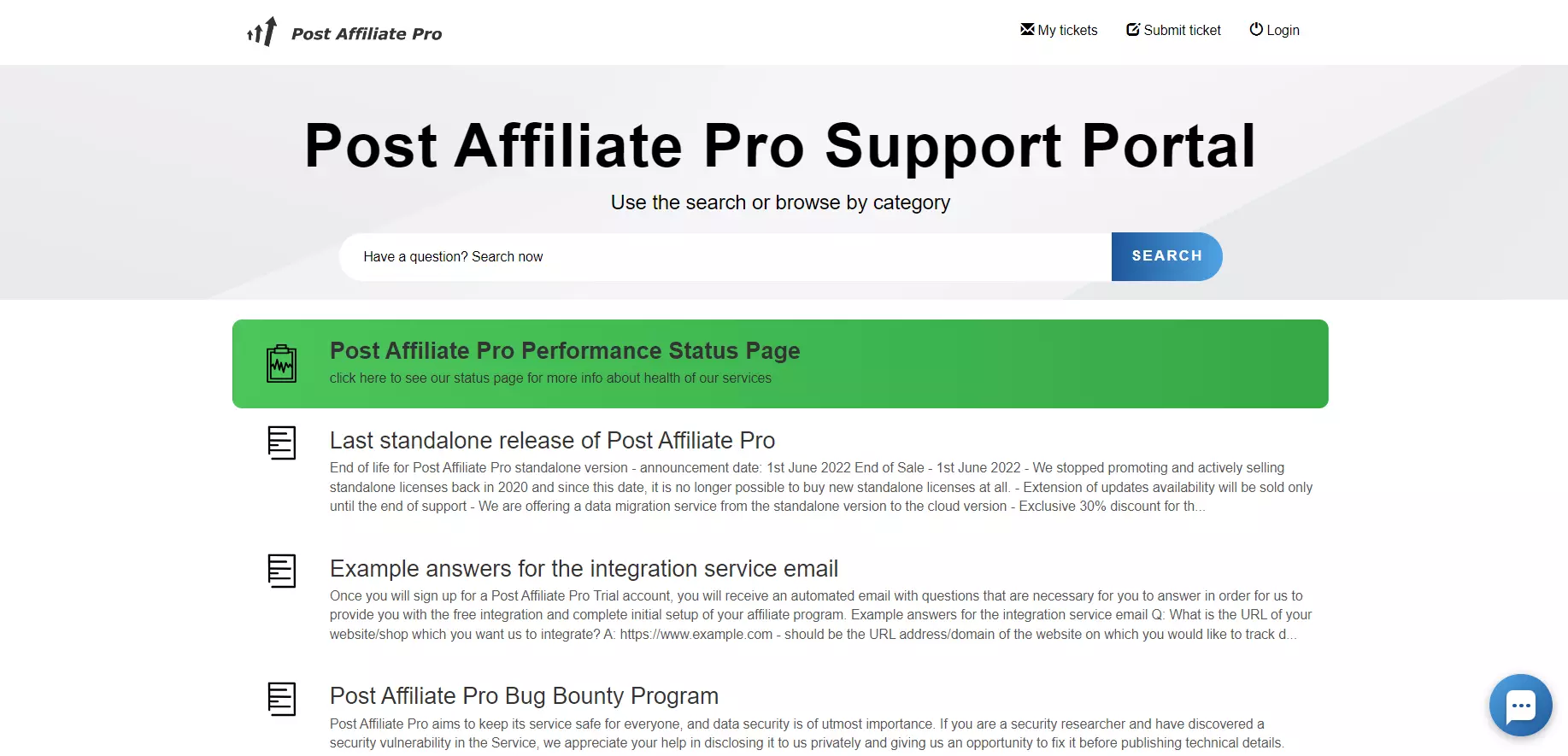 Post Affiliate Pro サポートポータル