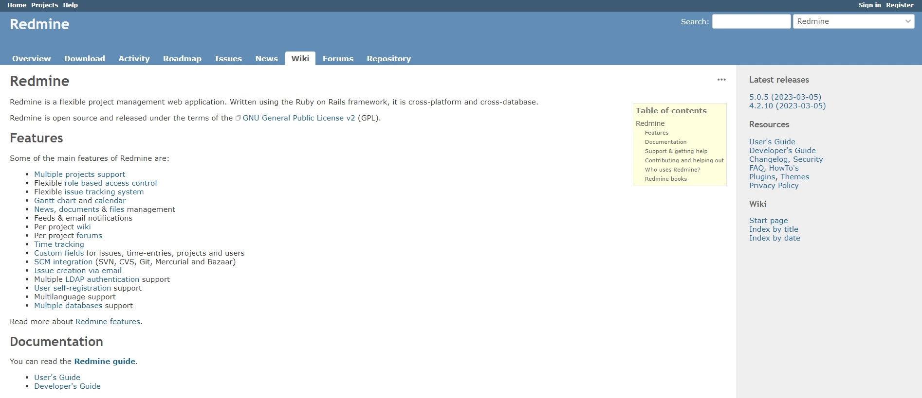 Redmineのホームページ - プロセスをオートメーション化し、タスク計画を支援して、企業の効率を向上させるのに役立つオープンソースプラットフォーム。