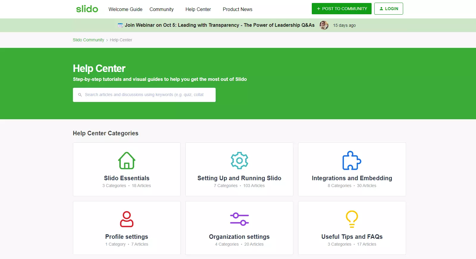 Slidoのヘルプセンター