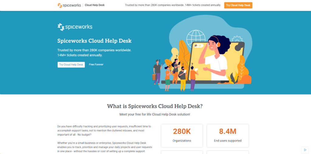 Spiceworksのホームページ - IT管理プロセスを合理化するためのツール