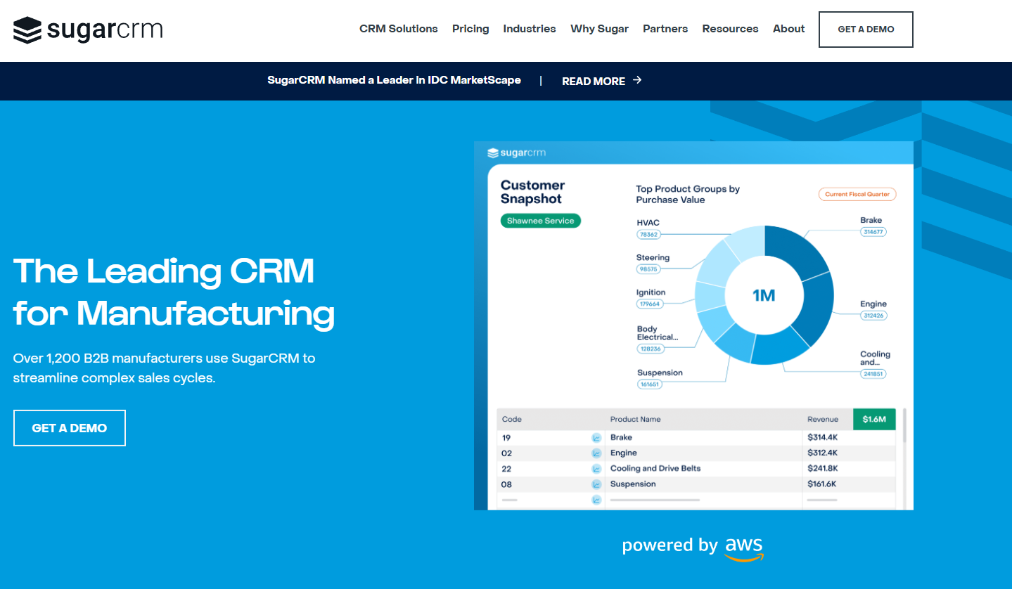 SugarCRMホームページ