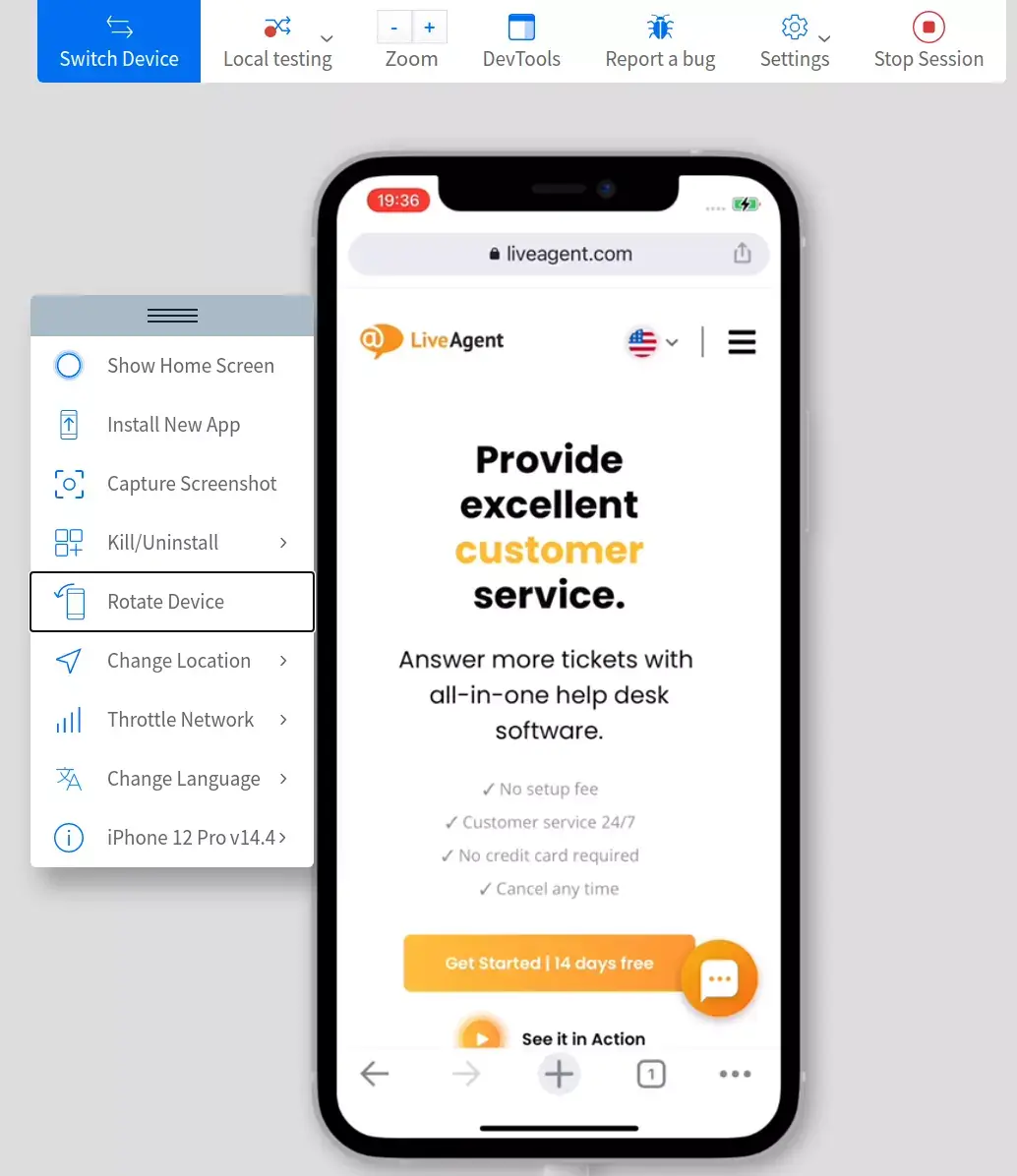 BrowserStackページシミュレーション