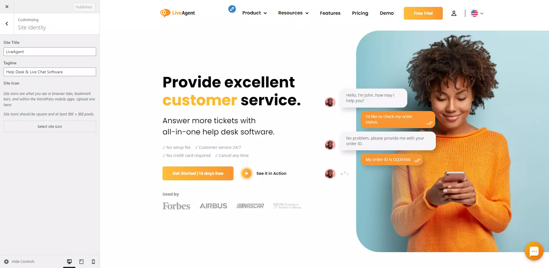 LiveAgentのファビコン設定