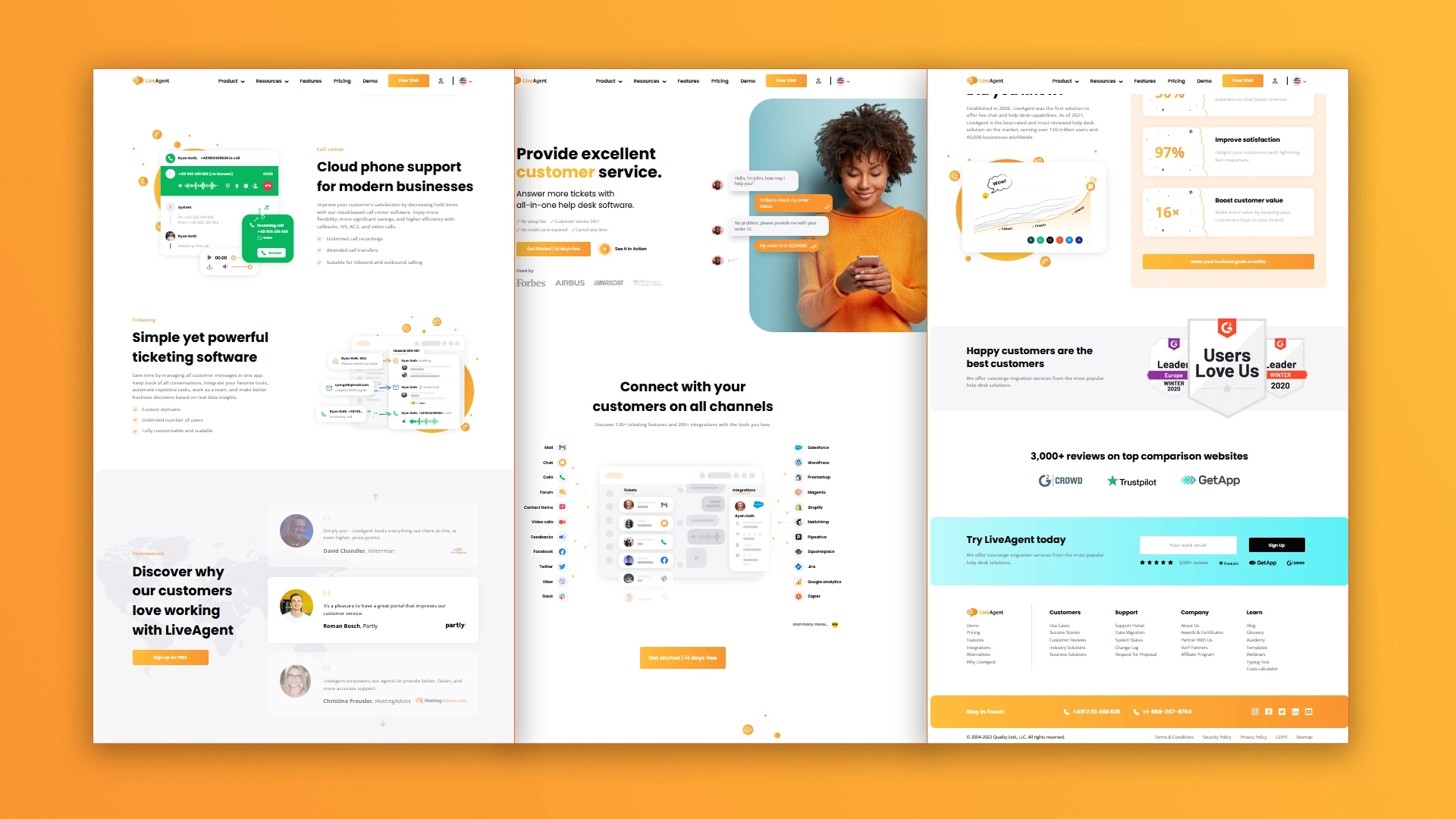 LiveAgentのホームページ