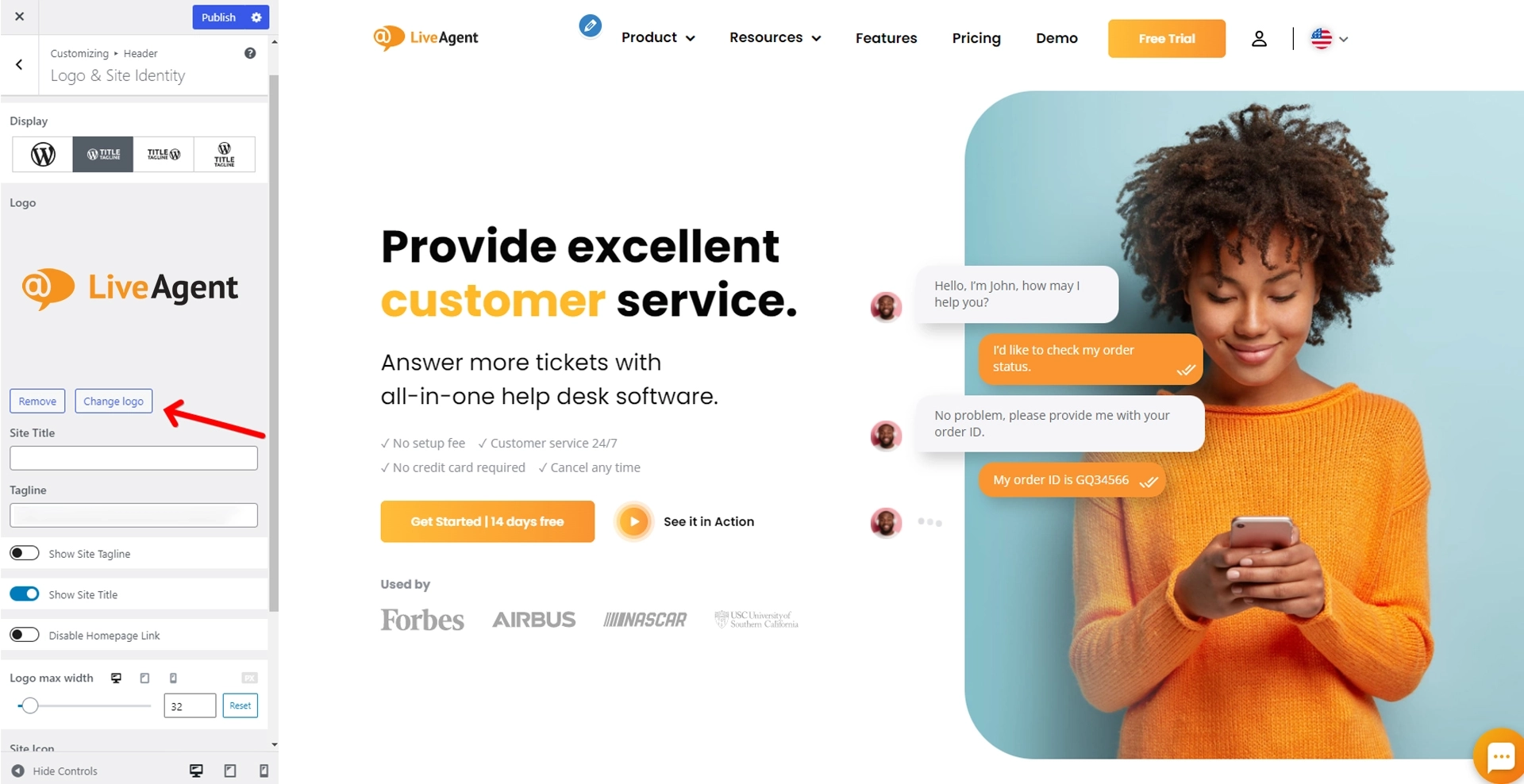 ヘッダーロゴをホームページにリンクする
