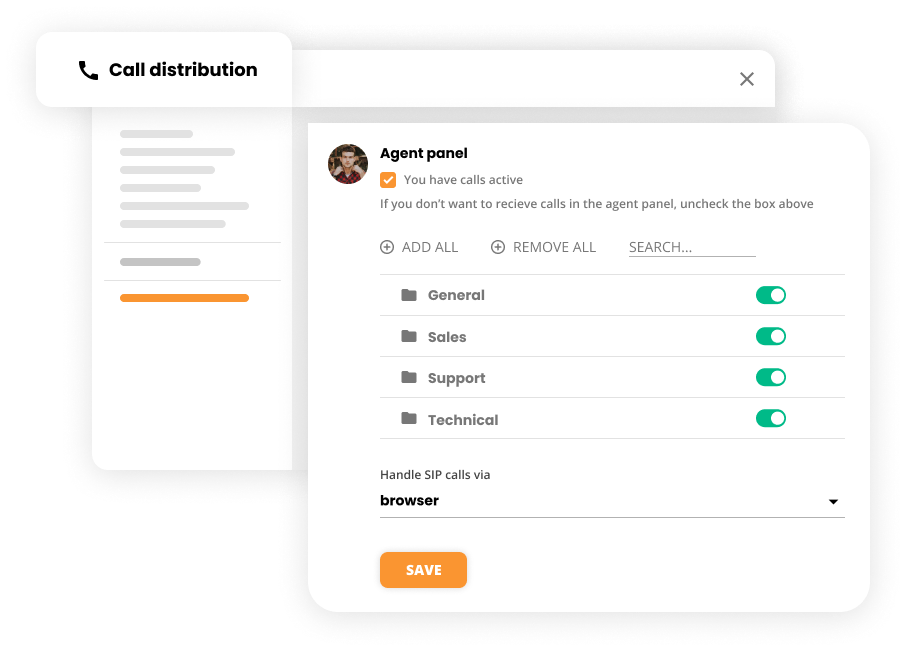 Contact centerソフトウェアの通話配分設定 - LiveAgent