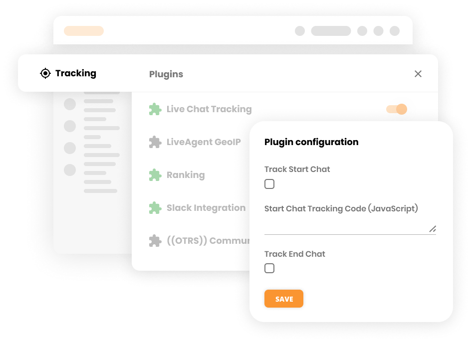 Chat embedded tracking feature in Customer support software - LiveAgent