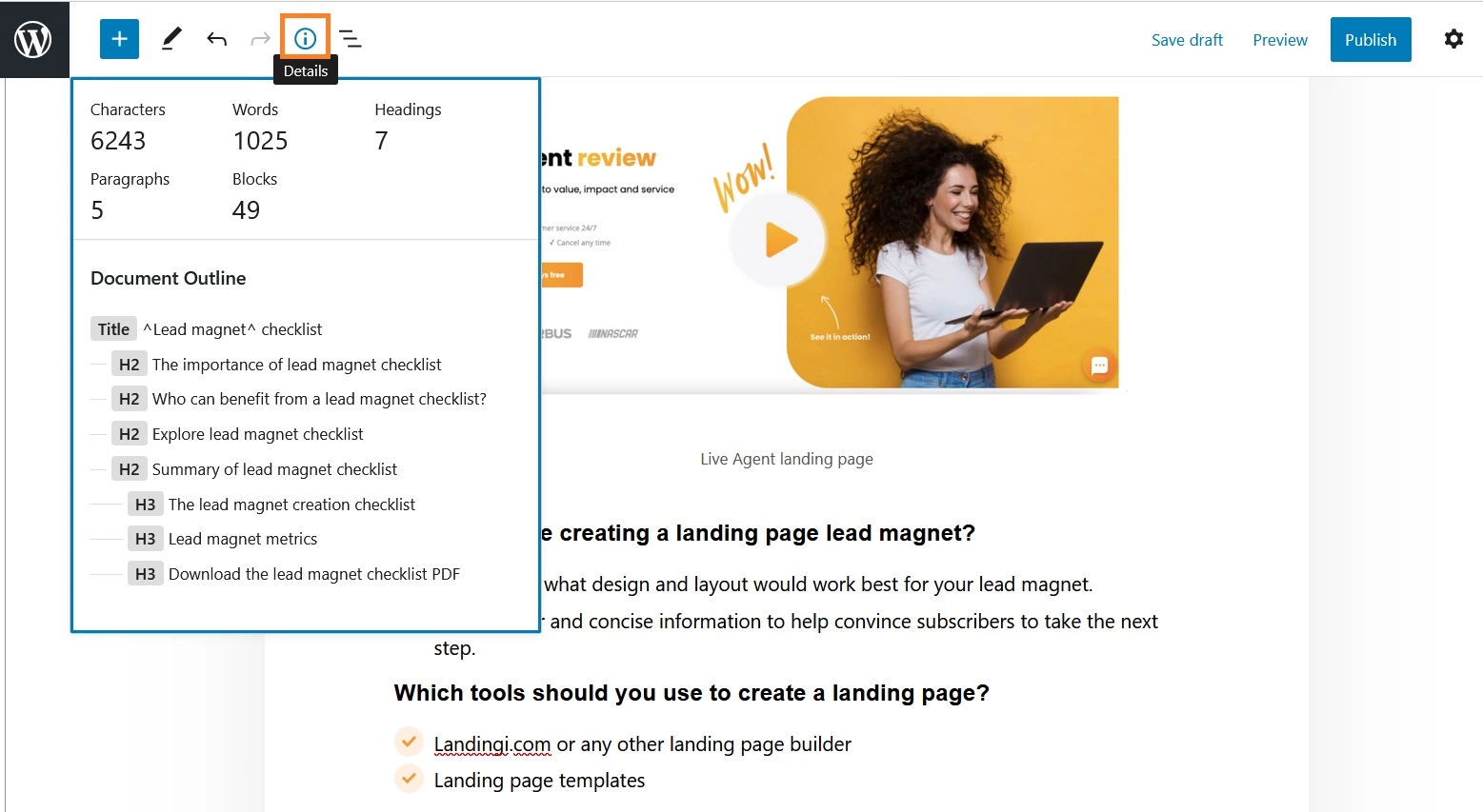 WordPressの記事の詳細