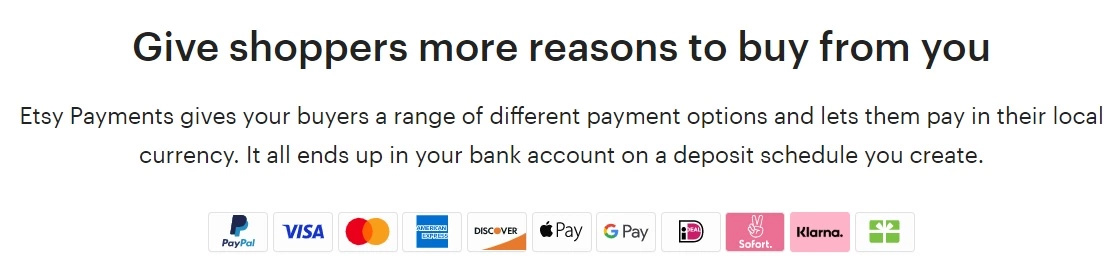 Etsyの支払い方法