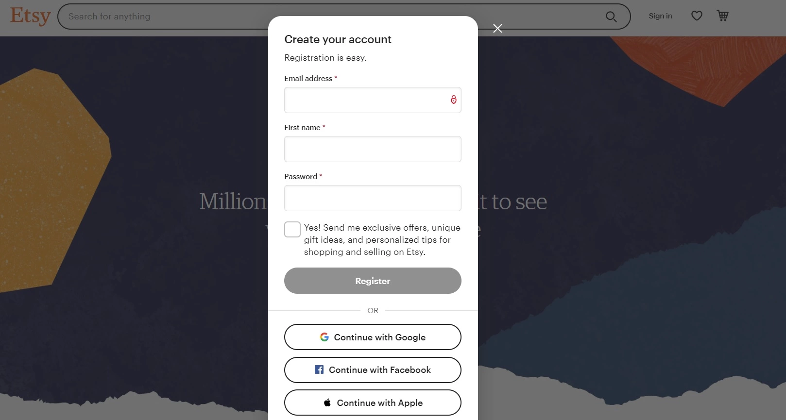 Etsyショップ登録