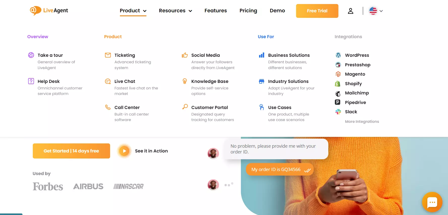 LiveAgentヘッダー