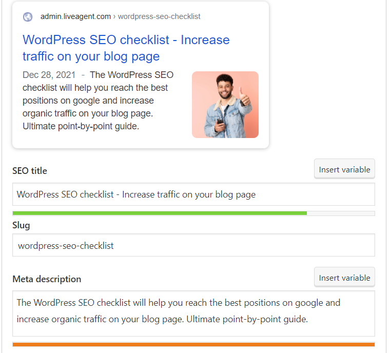 SEO タイトルとメタ説明の入力例
