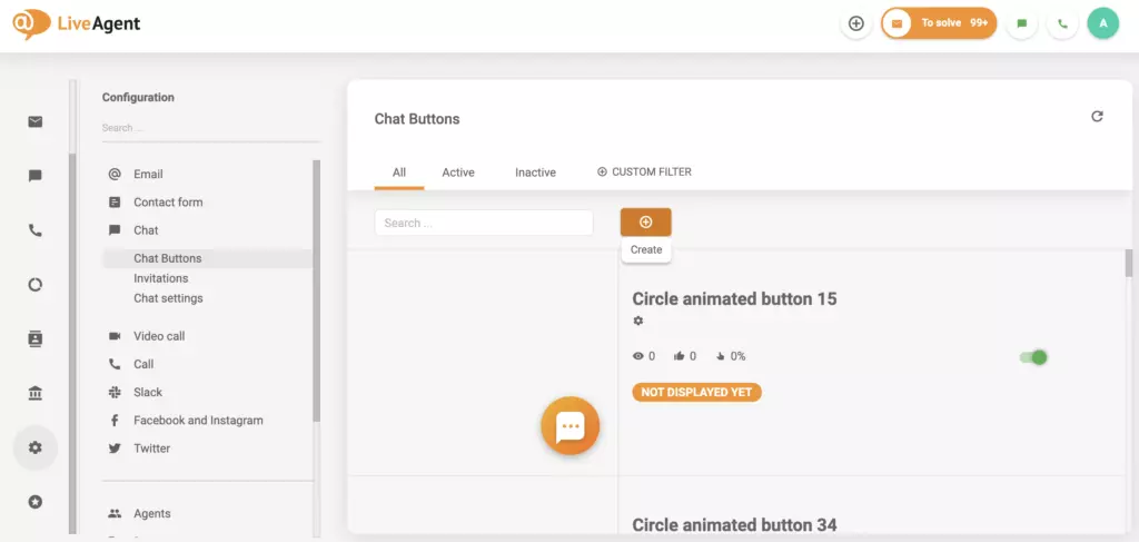 LiveAgentのチャットセクション設定