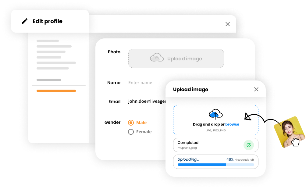 ヘルプデスクソフトウェアでサポートエージェントまたは顧客プロフィール画像を編集 - LiveAgent