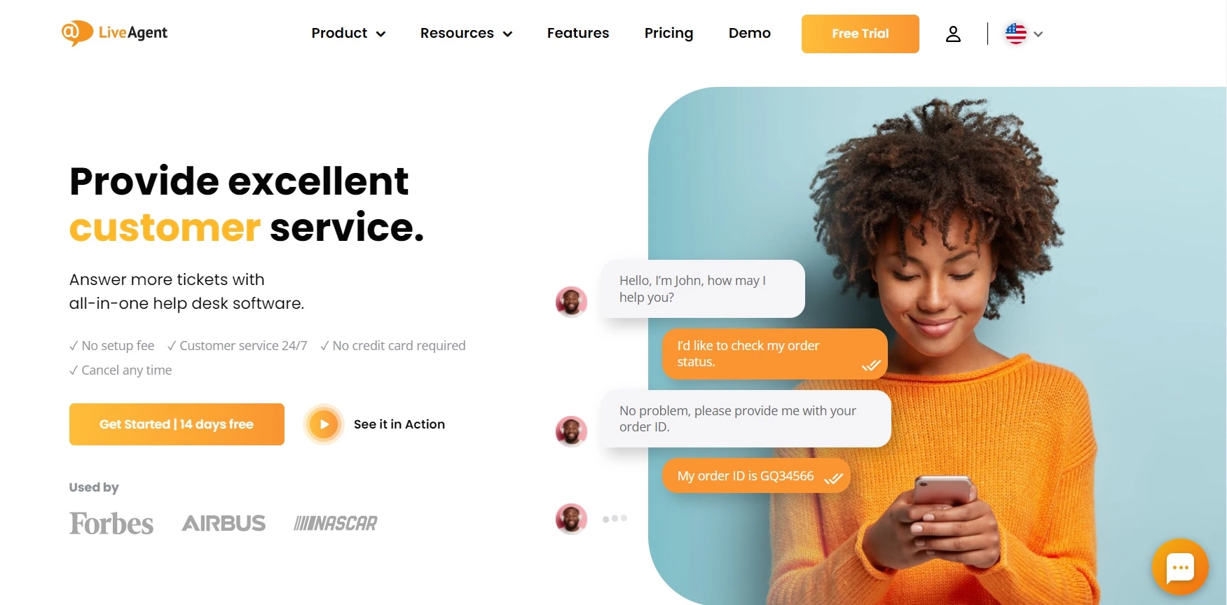 LiveAgentのホームページ