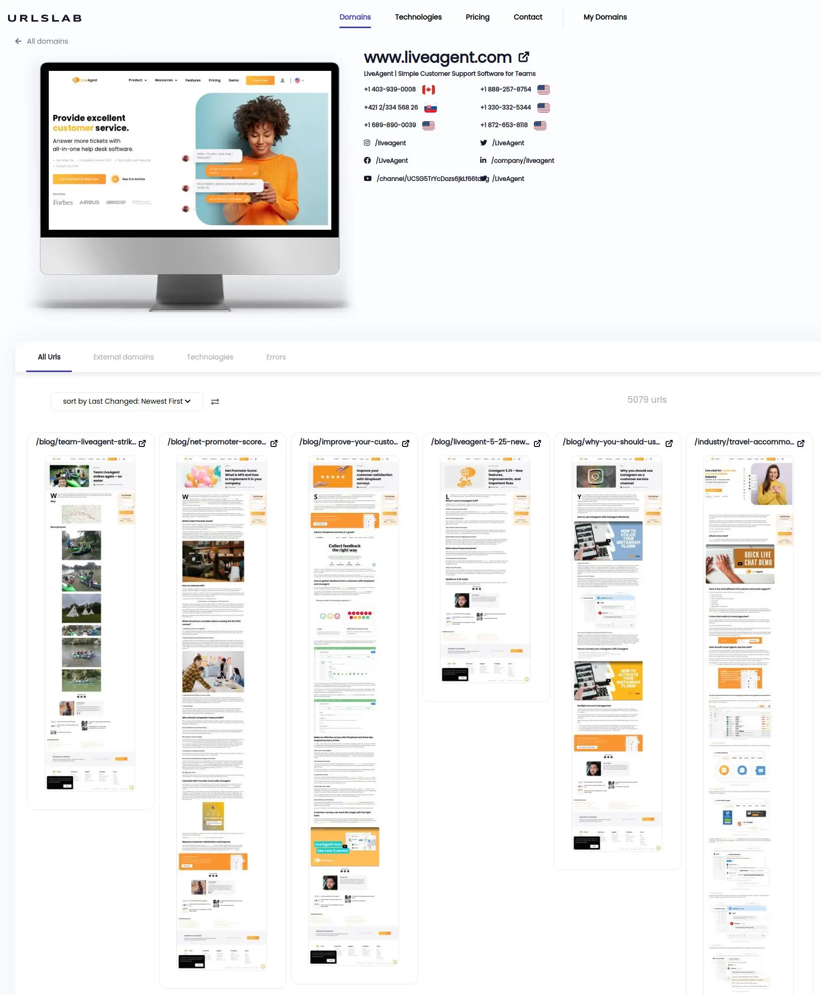 ウェブサイトスクリーンショットの迅速なビジュアルレビュー