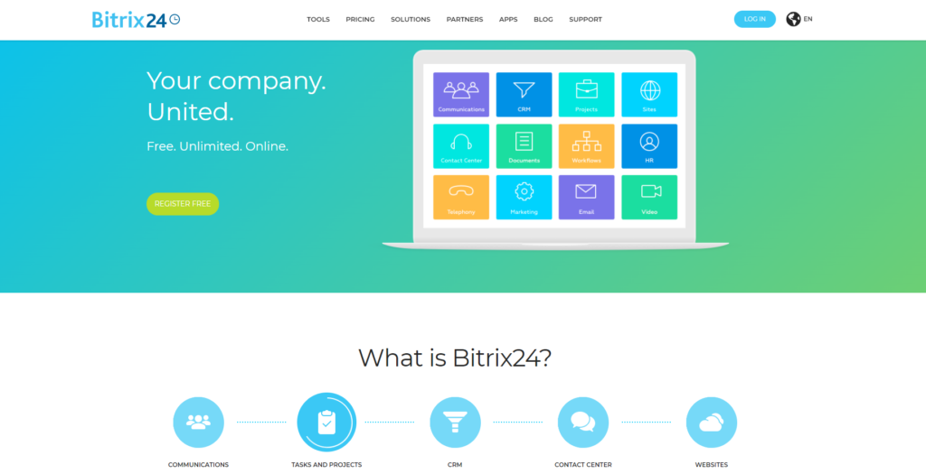 Bitrix24のホームページ